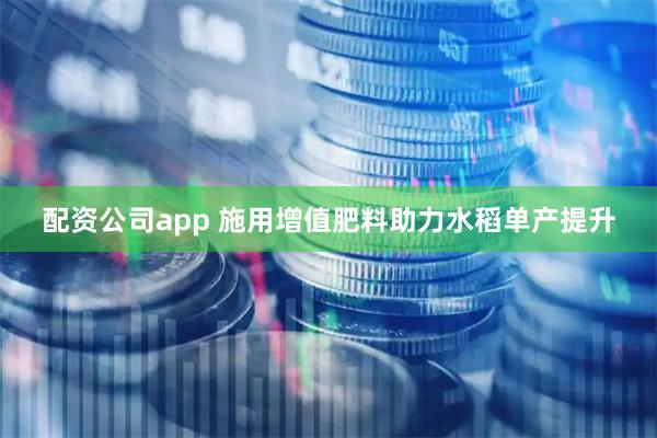 配资公司app 施用增值肥料助力水稻单产提升