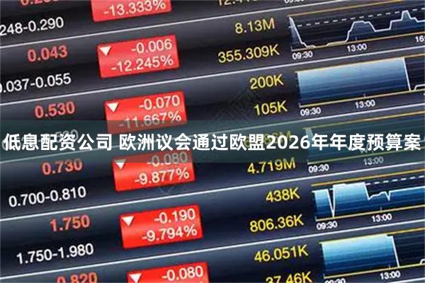 低息配资公司 欧洲议会通过欧盟2026年年度预算案