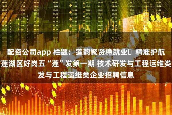 配资公司app 栏题：莲韵聚贤稳就业・精准护航启新程西安市莲湖区好岗五“莲”发第一期 技术研发与工程运维类企业招聘信息